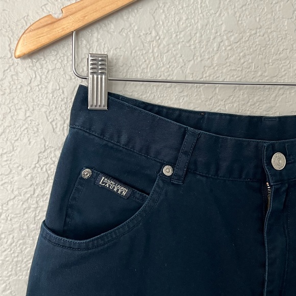 Lauren Ralph Lauren Dark Navy Cotton Flat Front Pants size S 10 - Picture 2 of 4